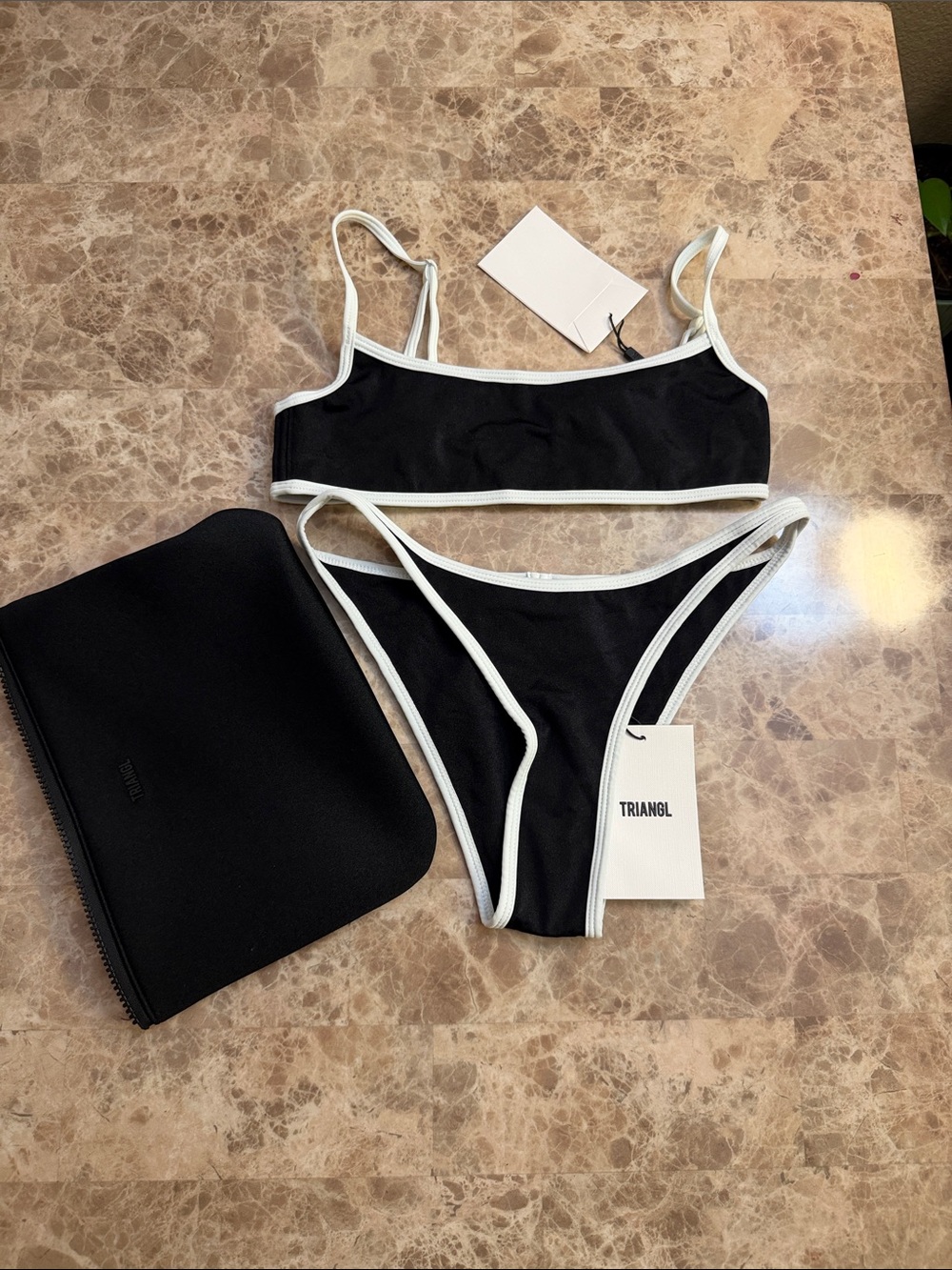 triangl swimwear Black and White Two-Piece Bikini Set